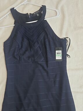 Guess Navy Textured Sleeveless Dress